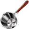 Glixoft Small Pot with Wooden Handle Stainless Steel Sauce Pot Multifunction Milk Pot Cookware for Coffee Chocolate,150ml