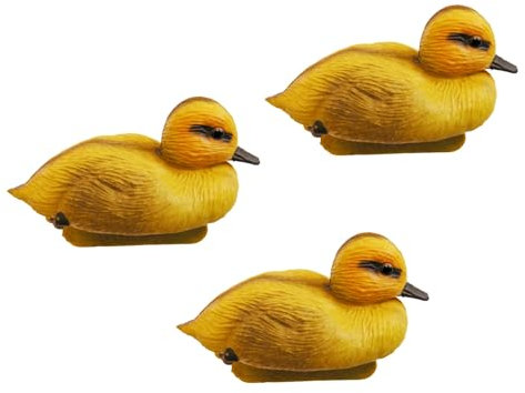 vdvelde.com - Falsche Entenküken - - 3 Stück - Hergestellt aus wetterfestem Kunststoff (PE) - Beschwerungsmechanismus an der Unterseite