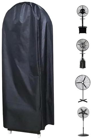 Fan Cover, Mist Fan Protective Cover, Dust Cover, Industrial Spray Cooling Fan Cover, Heavy Duty 210D Oxford Outdoor Water Mist Fan Cover(61x23inch)