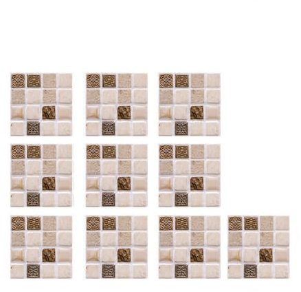 Fliesenaufkleber Braunes Mosaik Multicolour Mandalas Mix Klebefliesen Bad Wandfliesen,Pvc Fliesensticker Fliesen Marokko Selbstklebende Tapete Wasserdicht Wandaufkleber, 10 Stück