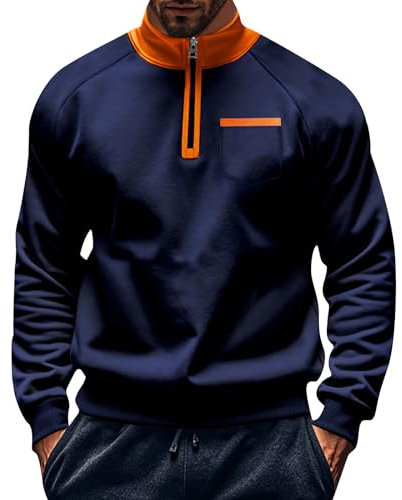 Pull Polaire Homme Hiver Chaud Pull Homme Col Roulé Veste Travail Homme Hiver Sweat Homme Hiver Sweat Homme Zippé Pull Personnalisé Homme Polaire Chaude Homme Pull Col Roulé Bleu L