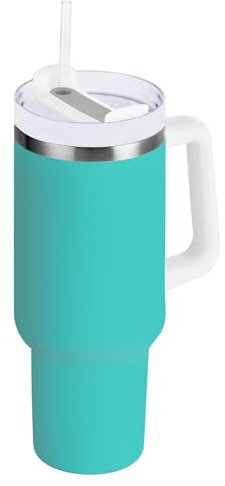 RPLIFE Medium Turquoise Tumbler Cup Stainless Steel Tumbler Drinking Cups with Lids and Straws