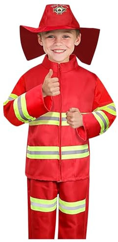 Feuerwehr Kostüm, Kostüme Kinder, Feuerwehrmann Kostüm, Feuerwehr Kostüm Kinder Feuerwehrchef Feuerwehr Zubehör Rollenspiel Zubehör Set Cosplay Karneval Kostüm Faschingskostüme