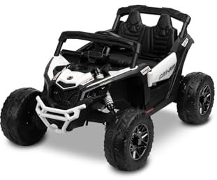 TOYZ by CARETERO Maverick Elektrisches ATV - Buggy Ride-On - 4x4 Antrieb mit 800W - Eva Schaumstoffreifen, Federung, LED Lichter, Fernbedienung - Bluetooth, FM Radio & USB - Alter 3-8 - Weiß