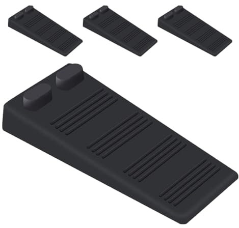 SEWACC 4 Stück Türstopper Hochleistungsstecker Lüftungsöffnungen der Rohrabdeckung Schaumstoffringe für die Haustür Korrekturband Band Türkeilstopper Türanschlagkeil Tür stoppt Black
