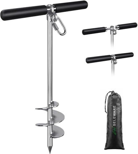 SELEWARE Anker Boot Sandanker für Boote - SUP Anker Edelstahl Bootsanker, Einschraub-Sandbankanker für Flaches Wasser, SUP, Schlauchboot, Jetski, Kajak, Schlauchboot