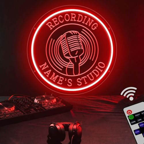 Custom Recording Studio Neon Sign, Live On Air Light Sign with Remote, Personalized Gifts for Men Women, Large Led Recording Neon Light Up Signs, Music Studio Room Decorations