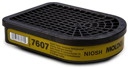 Moldex 7607 - Cartuccia intelligente semi-rettangolare multi-gas/vapori per semimaschera serie 7000/7800/9000 e respiratori riutilizzabili