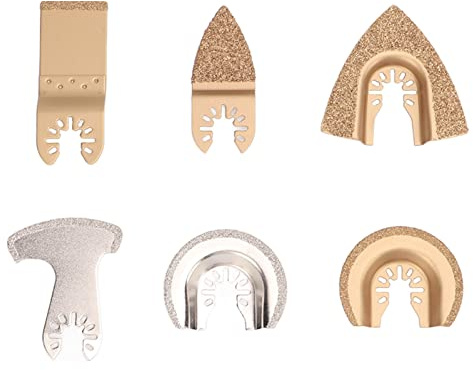 Jeanoko 6 Stück Oszillierende Sägeblätter, Diamant-Karbid-Multitool-Klingen, Gemischtes Oszillierendes Werkzeug für Beton, Fliesen, Keramik