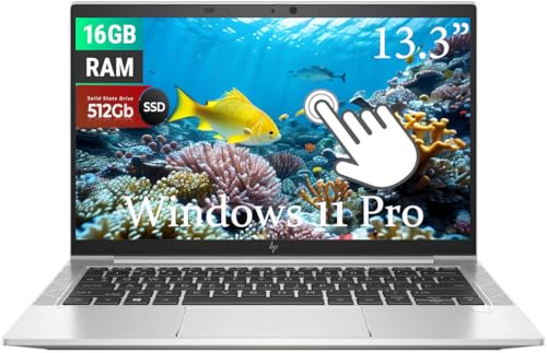 HP EliteBook 830 G8 Touchscreen Laptop Business, 13,3 pollici FHD (1920x1080) Display, Intel Core i7-1185G7 3.0GHz, 16GB RAM, 512GB SSD, US QWERTY Keyboard, Windows 11 Pro (rinnovato)
