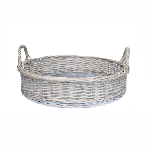 Arthur Cameron - Birlea Round Wicker Serving Tray - Perfect as a Decorative Table Centrepiece & Home Storage (43 cm)