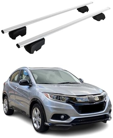 OMAC Dachträger für Honda HR-V 2015-2021 Stahl 2 Stangen Silber | ISO/PAS 11154:2006 geprüft, Abschließbar, City-Crash-getestet, bis 75 kg Traglast, Querträger, Grundträger