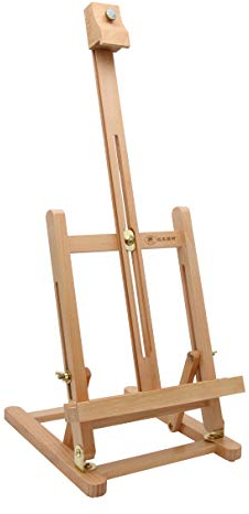 Paintersisters® T-40 TISCHSTAFFELEI 65cm Buchenholz FSC® für Keilrahmen bis 40 cm, Sitzstaffelei, Malhöhe und Neigungswinkel verstellbar