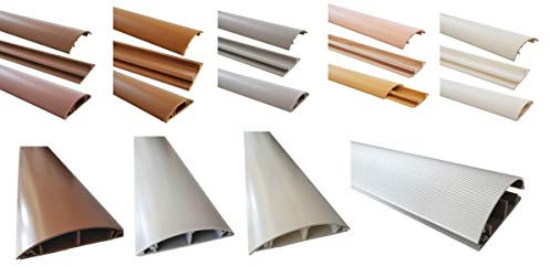 netproshop 1m Fußboden Kabelkanal PVC oder ALU selbstklebend in verschiedenen Breiten, Größe Kabelkanal:70mm, Farbe Kabelkanal:Braun