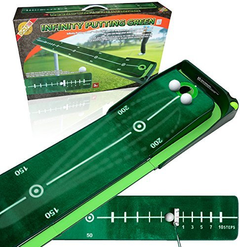 Best Track by best-service24 GOLF Tapis d'entraînement avec Retour de Balle intégré, Les Cales et Conseils du Putting