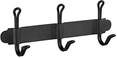 WENKO Hakenleiste Nostalgie Trio, Stahl, 22 x 8.5 x 5 cm, Schwarz