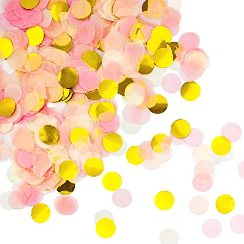 Oblique Unique® Papier Konfetti Rosa Gold Weiß Tisch Deko Streu Dekoration für Geburtstag Feier Party Hochzeit JGA Jubiläum