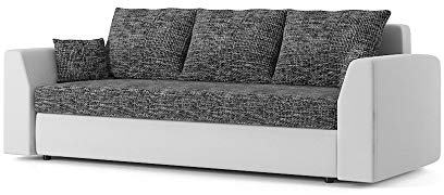 Sofini Couch Paul mit Schlaffunktion! Best Couch! Couch mit Bettkasten! (Lawa 17+ Soft 17)