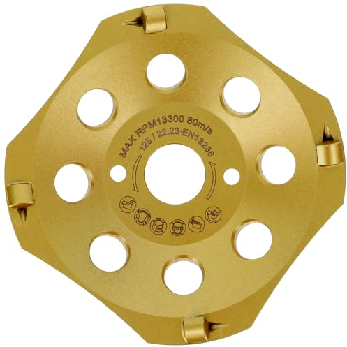 PRODIAMANT PKD Diamantschleiftopf 125mm x 22,2mm – 4 Segmente | Hochleistungs-Schleiftopf für Winkelschleifer | Ideal für Beton, Estrich & harte Oberflächen