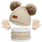 Wintermütze Schal Handschuhe Mädchen Set Kindermütze Strickmütze Mütze Jungen Warme Winter Beanie Hut runder für Kinder 3-8 Jahre