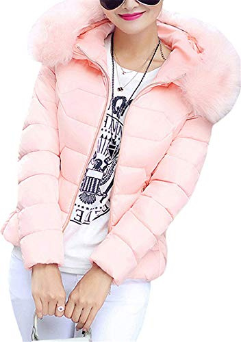 Onsoyours Femme Manteau Hiver Chaud Fourrure avec Capuche Rembourrée Veste Fausse Poche Zippée Chaud Doudoune Col Fourrure Grande Taille Épais Blouson À Capuche
