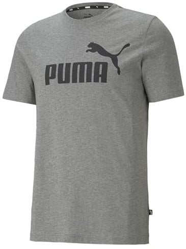 PUMA Men's Ess Logo Tee T shirt, Medium Gray Heather, S UK