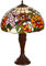 Lampe im Tiffany-Stil 16 Zoll Libelle, Schmetterling edel, Rose Dekorationslampe, Tiffany Stil, Glaslampe, Leuchte,Tischlampe, Tischleuchte (Tiff 192 Blumen Orange)