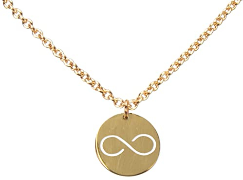 DAHEIM Halskette Infinity - filigrane Kette Symbol Unendlichkeit für Damen und Frauen, Heimat-Schmuck aus Edelstahl (vergoldet) DHK298