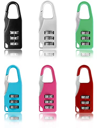 6 piezas Candado Mochila Contraseña Mini Candado Combinacion Candado Maleta Viaje Candado Combinacion Pequeño Mini para Maletas De Viaje, Mochilas, Casilleros, Archivadores