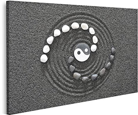 islandburner Leinwandbild Steine Zen Yin und Yang Bilder Drucke Kunst Poster Wandbild