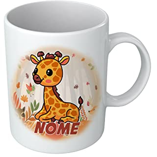 Tazza Bambino Giraffa - Nome Personalizzabile - Giraffa - Animali Simpatici - Tazze Simpatiche - Bambino Idea Regalo