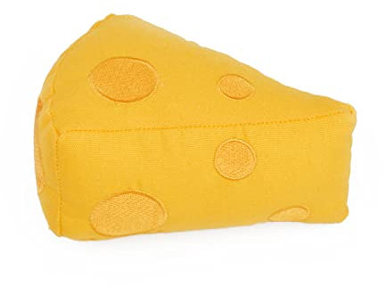 CHEWFFON Cheese Dog Toy, Dog Birthday Toy, Cute Present Stuffed Soft Dog Toys, Squeaky Chew Canvas Pet Toys for Small, Medium, and Large Dogs
