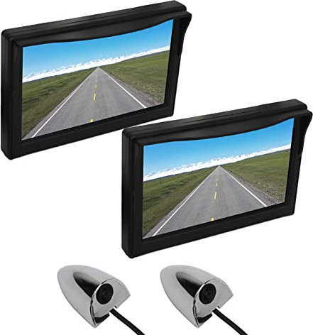 Mini Side View Camera for Car, Vehicle Backup Camera with 5inch TFT LCD IPS Display, Backup Camera and Monitor Kit for Car, Horizontal 87° Vertical 62°, Car Door Side View Camera