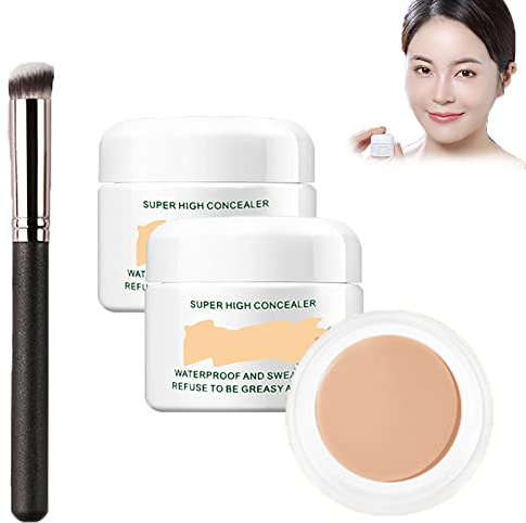 2PCS Perfect Concealer, Langanhaltender wasserfester Concealer, Abdeckender Concealer für dunkle Augenringe, Creme Concealer, Tattoo Concealer, Concealer Make Up für Frauen (Lvory)