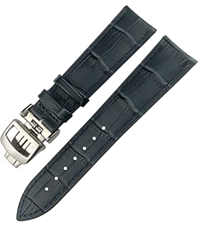 BUDAY 20 mm, 21 mm, 22 mm, Qualitäts-Uhrenarmband, passend für Jaeger LeCoultre Master Moonphase Schwarz Blau Braun Rindsleder, 21 mm, Achat