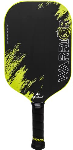 Diadem Warrior V2 Pickleball-Paddel, flüssige Kohlefaser, kantenloses Design, geätzte Oberfläche für dauerhaften Spin, 19 mm dick, 3-lagige Konstruktion
