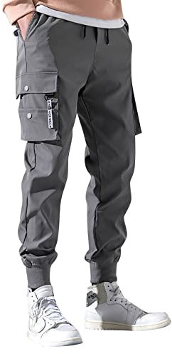 EODJXIO Pantaloni Neri Eleganti Uomo Cameriere Tuta Jeans Ragazzo 16 Anni Con Elastico Leggeri Effetto Snellente Larghi Da Lavoro Nero