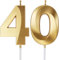 Birthday Candles Number Candles Age Year for Cakes Happy Birthday 3D Designed Wedding Anniversary Party Cake Topper Decorations (Gold, 40)