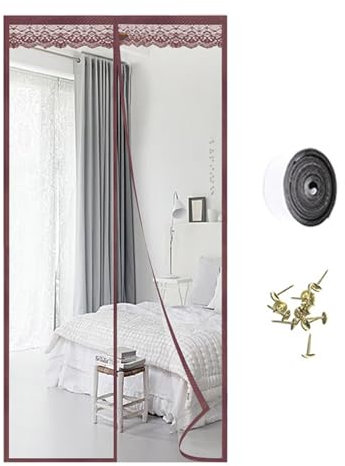 Puerta de Aislante Térmico MagnéTica,Cortinas de Transparente EVA para Puerta,Cortina Cocina Puerta per Exterior,Impermeable,Cierre Automático,para Dormitorio,Ancho X Alto (90cm x 195cm)