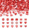 Boutigem 270 Stück Valentinstags-Perlen mit Herzen, handgefertigt, Polymer-Ton-Perlen, Rosenlippe, Umschlag-förmige Perlen für Schmuckherstellung, Valentinstagsmotiv