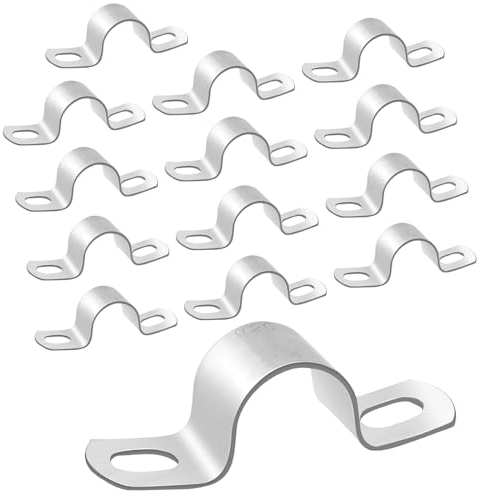 YAOZUP U-Fascette Stringitubo Acciaio Inox Ø 20mm, 14 Pezzi U-Fascette Metalliche Stringitubo, 304 Acciaio Inossidabile U-tubo Morsetto per Il Fissaggio di Tubi del Gas Tubi Dell'acqua e Cavi
