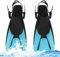 Pinnette Nuoto Piscina Corte, 2 Pinne Piscina, Regolabili Pinne Corte, Pinne Da Snorkeling, Adulti Pinne Nuoto Piscina per Snorkeling, Immersioni, Nuoto, Adulti, Uomini, Donne (Taglia 34-38/Blu)