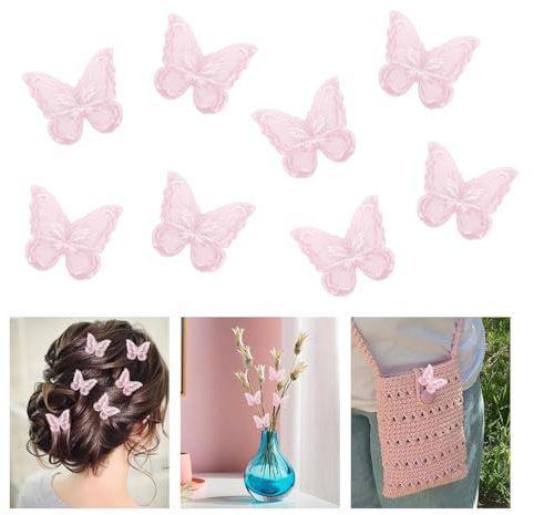 Pince Papillon Cheveux,Pince Papillon,8 Pièces Pince Cheveux,Papillon Decoration,Pince Cheveux Fleur,Pince a Cheveux Fleur,Pince à Cheveux Papillon (pink)
