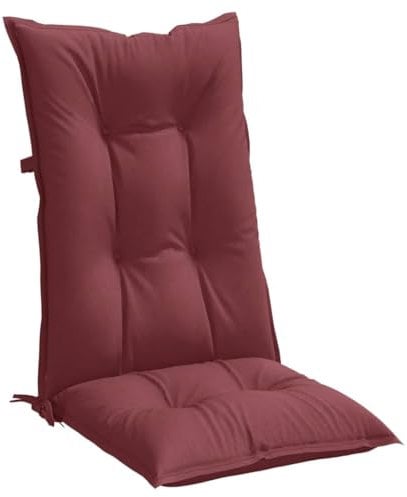vidaXL Hochlehner-Auflagen 2 STK. Melange Weinrot 120x50x7 cm Stoff
