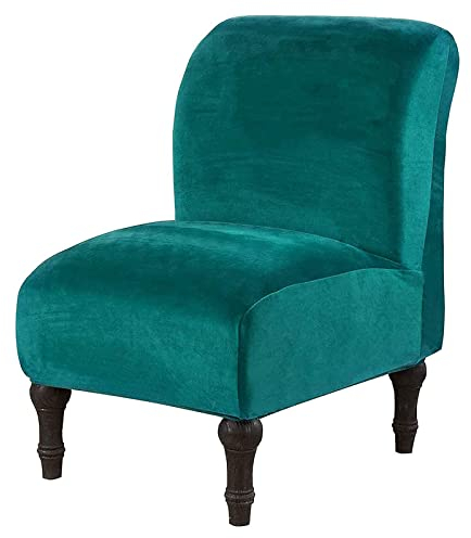 Mswborml C, Samt Sesselbezug Ohne Armlehnen Stretch Armlose, Stretch Sesselhusse Cocktailsessel Ohne Armlehne, Stretch Accent Stuhlhussen Abnehmbar, Ohne Armlehnen Sofabezug 1 Sitzer Waschbar