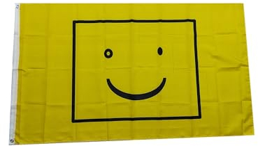 Stormflag Gelbe Smiley-Fahne flagge 90x150cm Festival-Fahne flagge 3x5ft Polyester 90g mit Ösen mit Doppelnadel genäht.