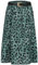 Cloud 5ive Damen Rock Crepe Skirt mit Leo Print inklusive Gürtel grün schwarz