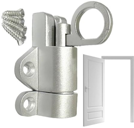 Verrou à ressort automatique, Verrou de porte à ressort | Fermeture à ressort en aluminium - Anneau de traction de sécurité, Verrou de porte à ressort rebondissant, Verrou automatique pour cage de