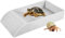 Accessoire Tortue avec Rampe d'escalade, Gamelle Reptile Baignoire pour Tortue, Accessoire de Cage d'Aquarium pour Tortue, Serpent, Lézard, Amphibien Reptiles,Blanc, 30,5 x 14,8 x 5,8 cm