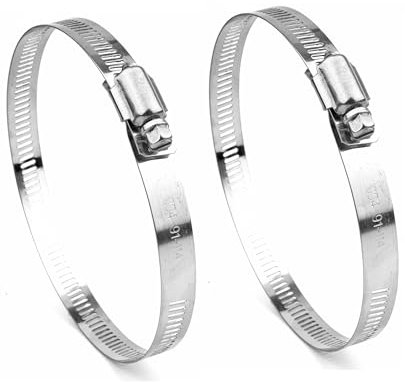 Juego de abrazaderas de tubo, abrazaderas de manguera de acero inoxidable 304, 2 unidades, 91 – 114 mm, ajustables, abrazaderas de manguera, abrazaderas para manguera de gasolina, tubo de gas de casa